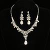 Elegant Gold Rhinestone Necklace & Earring Set for Brides
