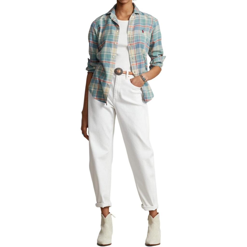 Polo Ralph Lauren SS22 Plaid Collared Long Sleeve Shirt Women Shirts Multicolor 211874043-001