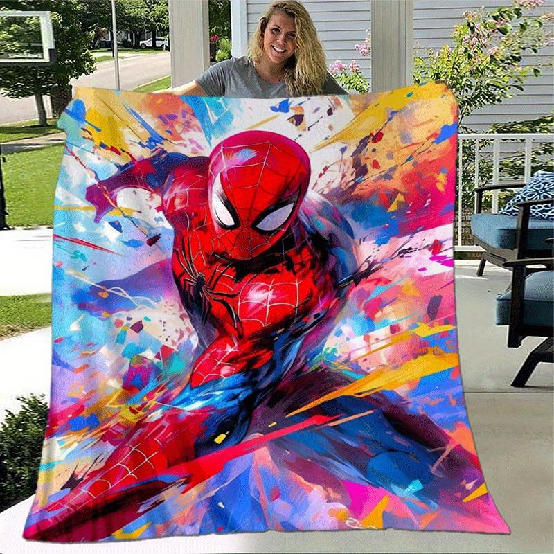 1pc Spider-Man Printing Blanket - Soft, All-Season Throw for Living Room, Bedroom,Personalized Gift with Adorable Cartoon Design