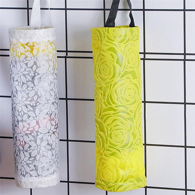 Practical-Plastic Bag Storage Rack, Kitchen Grocery Garbage Bag Round Storage Bag Sundries Wall Storage Box Kitchen Storage