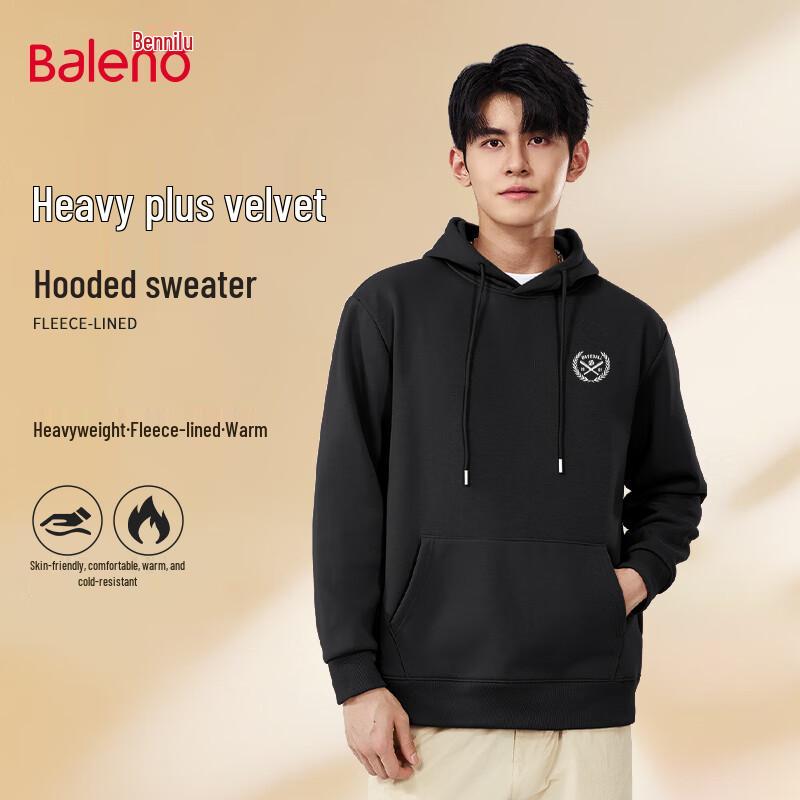 

Baleno Men s Winter Thickened Loose Fit Hooded Hoodie XL