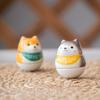 Japanese Ceramic Daruma Crafts Cartoon Lucky Cat Fortune Ornament Landscape Home Decor Accessories Gifts Living Room Decoration