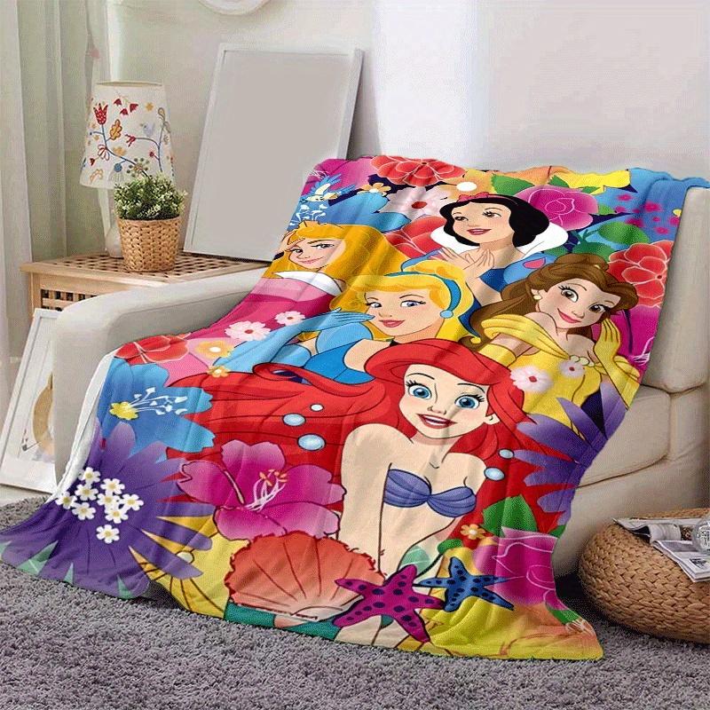 1pc Princess Printing Blanket - Soft, All-Season Throw for Living Room, Bedroom,Personalized Gift with Adorable Cartoon Design