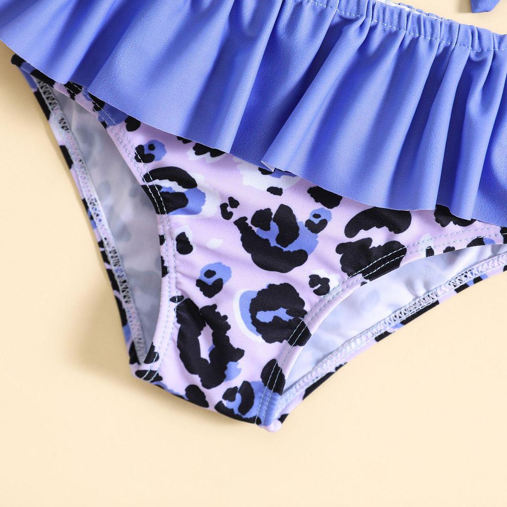 Leopard Print Butterfly Swimsuit Set for Girls