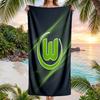 VfL Wolfsburg FC Aufdruck Schnelltrocknendes Strandtuch Mikrofaser Saugfähig Tragbares Reise-Badetuch