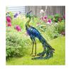 Multicolor Metallic Peacock Statue Metallic Peacock Statue Outdoor Garden, Patio, Deck, Porch-Yard Art Decoration