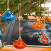 Droplet Shaped Bird Feeder Glass Ball Bird Automatic Feeder Creative Water Container  For Window