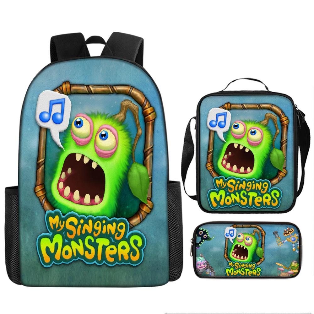 Monster music cartoon animation primary school third or fourth grade light burden reduction primary and secondary school students storage bag