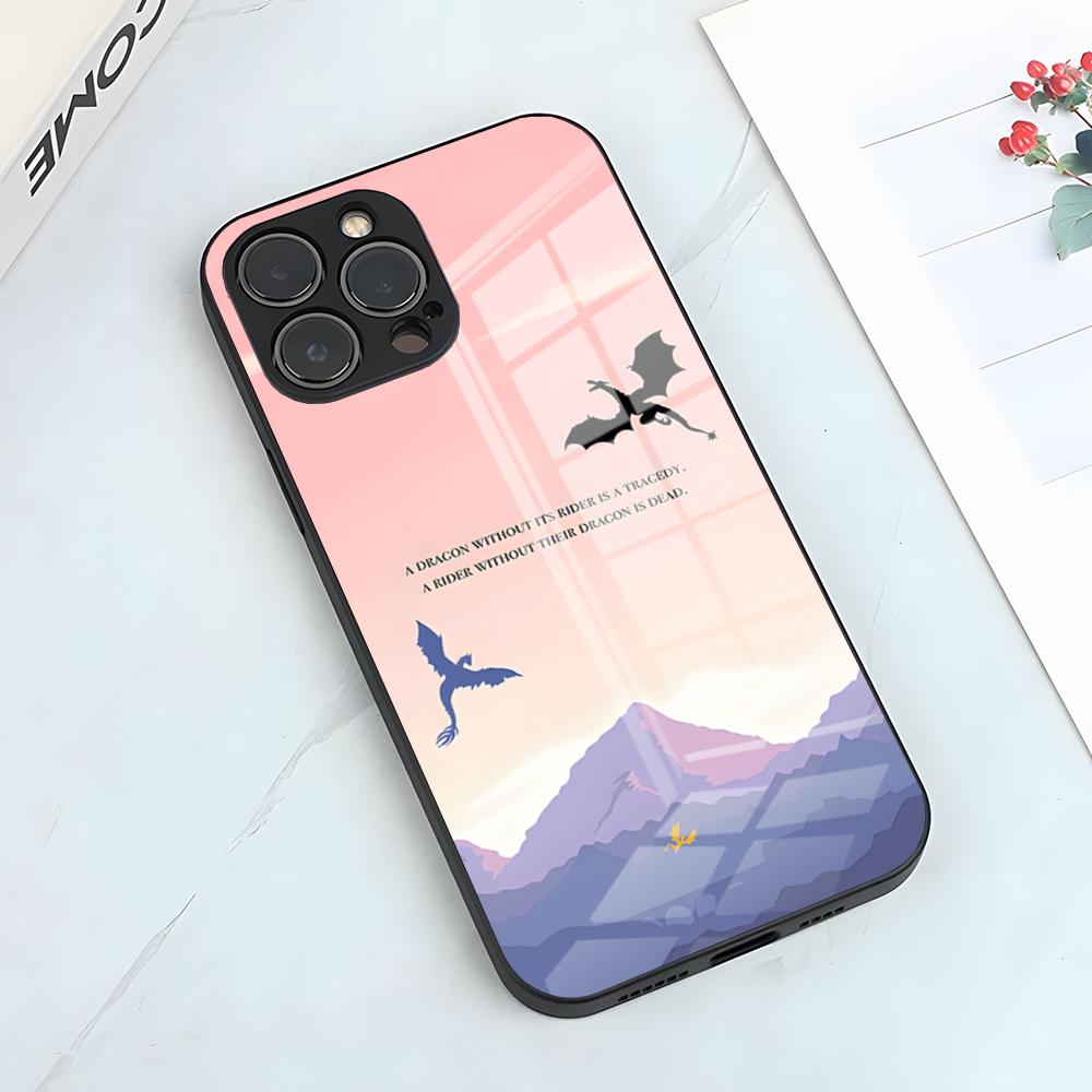 Fourth Wing Dragon Phone Case For IPhone 17 Pro Max 15 Pro 16 14 Plus 12 13 Mini 11 Pro Shockproof Glass Cover