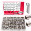 670 PCS Stainless Steel Hexagon Nut and Bolt Combo Set - M3, M4, M5, M6 Hex Heads - Includes Flat Washer Wrench