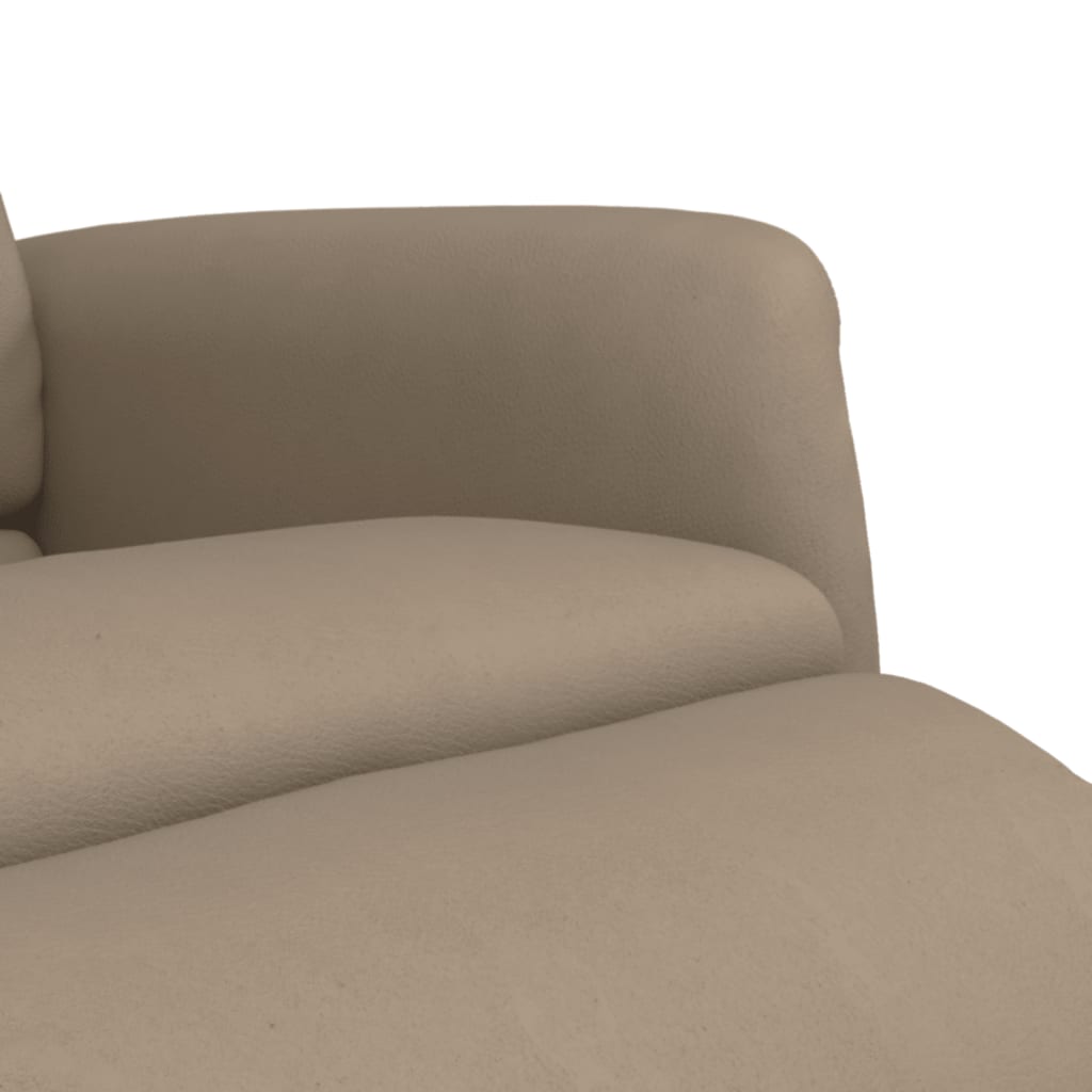 Folding Armchair With Footrest, Cappuccino, Faux Leather