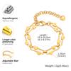Dainty Heart-shaped Bracelet for Women,Stainless Steel Waterproof Oval Handmade Chain Bracelet, Charm Jewelry Gift