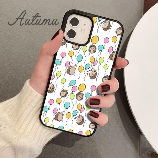 Igel und Ballon Handyhülle für iPhone 17 Air 15 16 16e 11 12 13 14 Pro Max Plus coque Fundas Shell