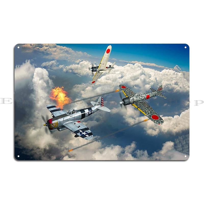 Fw190 Vs Raf Metal Plaque Poster Create Club Party Wall Decor Living Room WW2 Fighter Tin Sign Posters