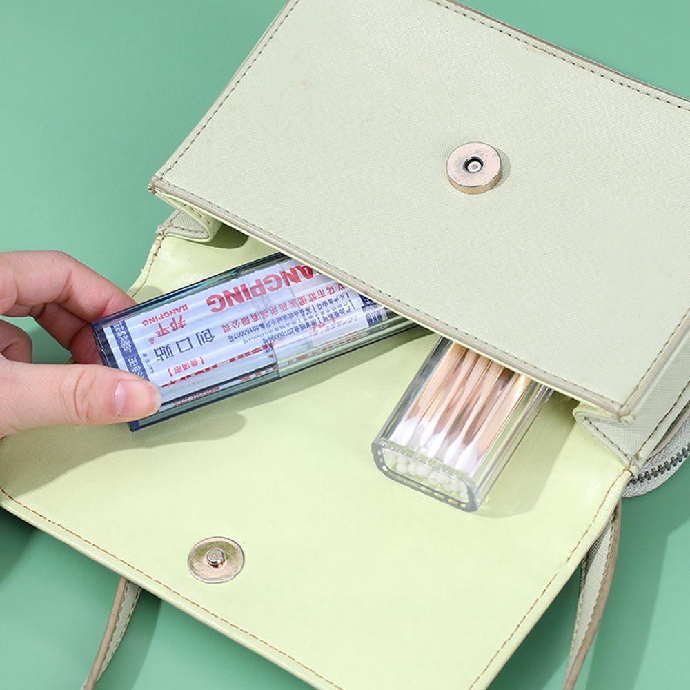 Organizer Portable Q-tip Holder Swab Canisters Toothpick Container Cotton Balls Dispenser Box