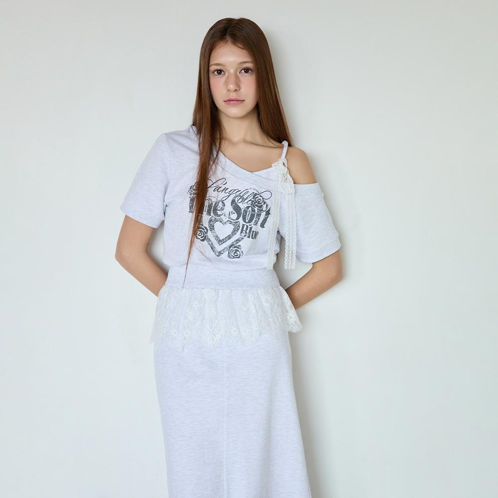 Egoiseuteu [Blue Label] Lace Layered Long Skirt Es2Osk06