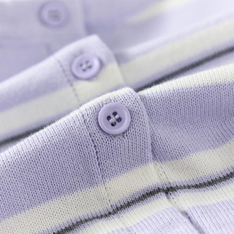 Deesha Girls' Striped Round Neck Knit Cardigan