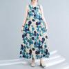 Long Skirt Summer New Sleeveless Round Neck Printed Mid Length Dress