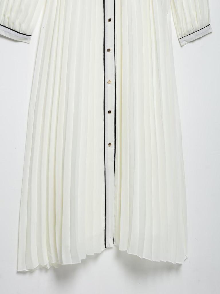 TAOP&ZA Women's Summer Turn-Down Collar Belted Dress