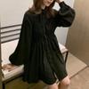 Early autumn new loose medium and long shirt women's long-sleeved design sense niche waist top light and cooked shirt