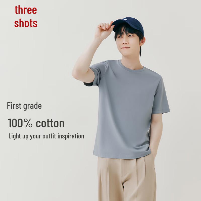 Men s Pure Cotton Breathable Round Neck Short Sleeve T-Shirt 2XL