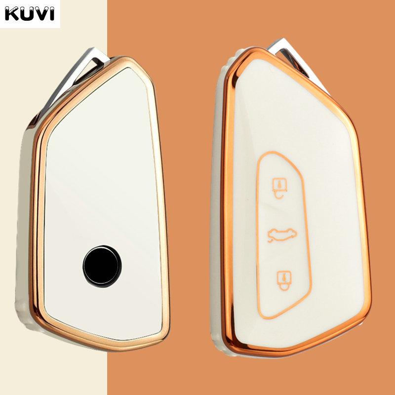 TPU Car Key Case Cover Shell Fob for Volkswagen VW Golf 8 MK8 ID-4 ID-6 for Skoda Octavia A8 for Seat Leon FR MK4 Cupra