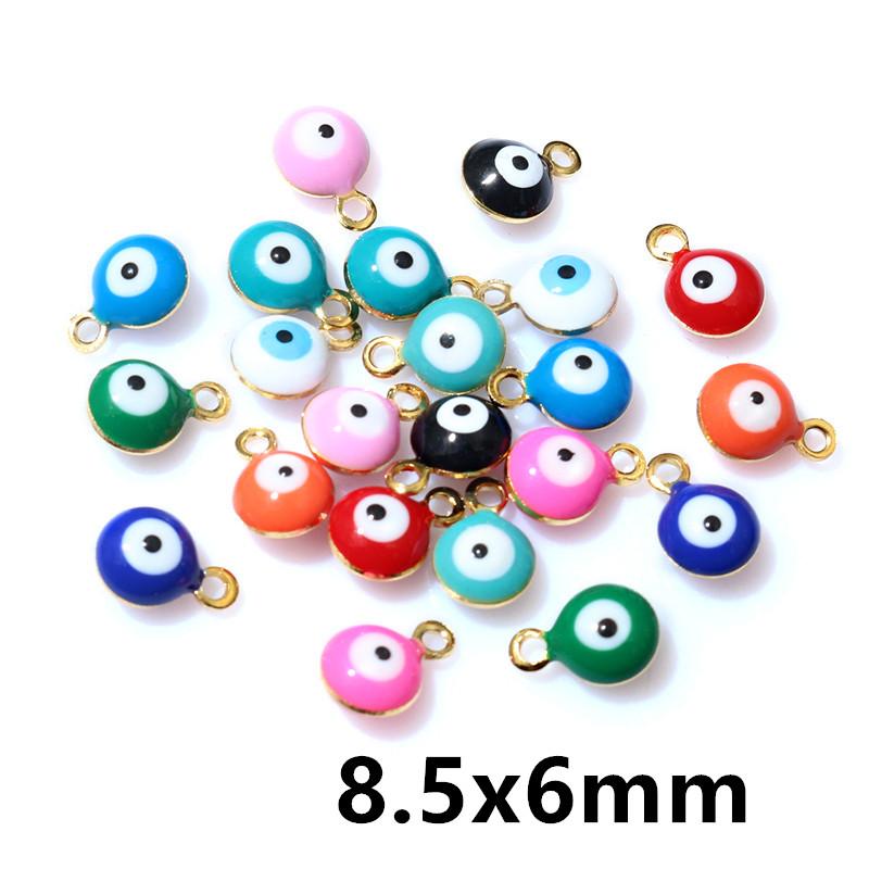 20pcs Random Mix Cute Stainless Steel Enamel Charms Pendant Fish Starfish Flower Evil Eyes DIY Jewelry Making Accessories