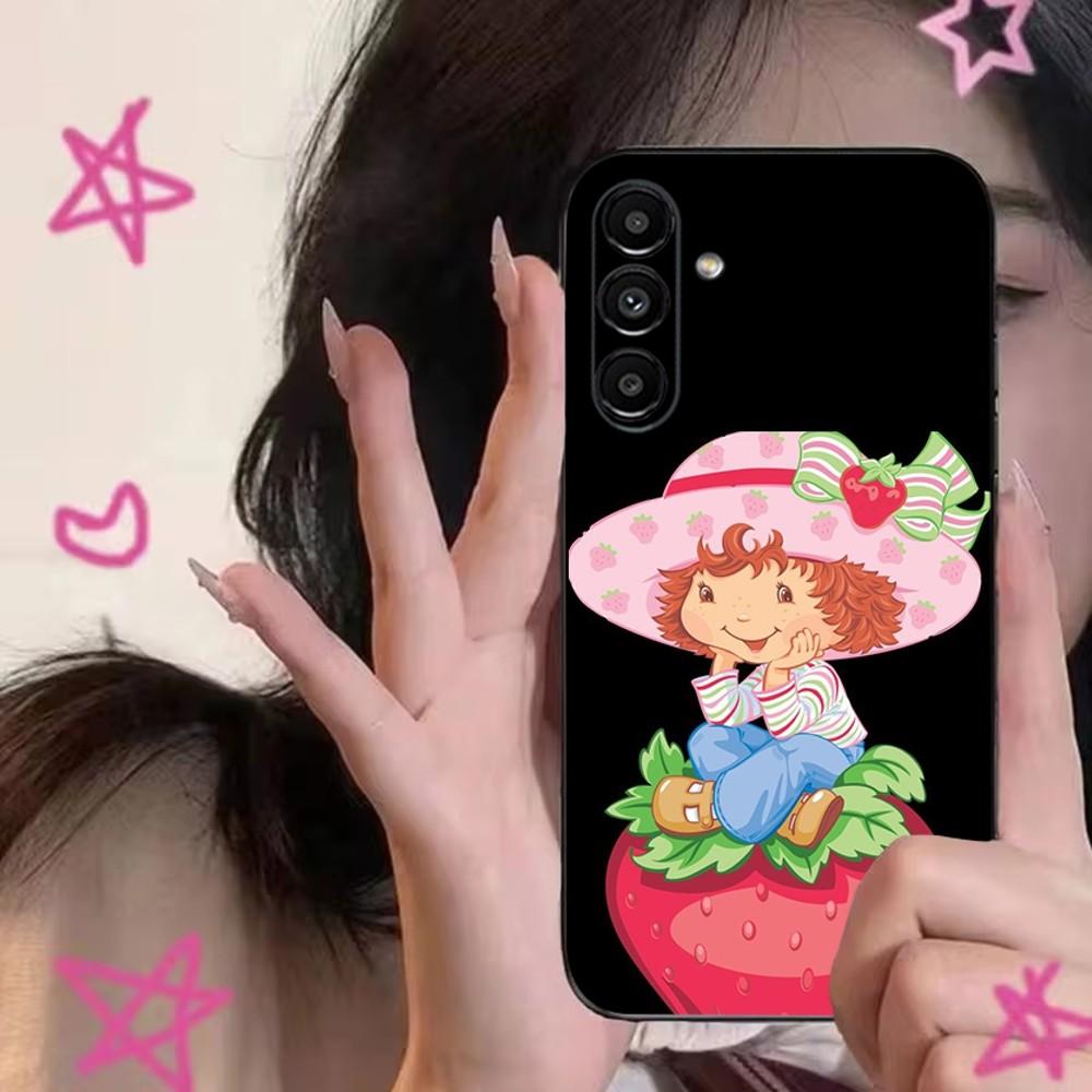 S-Strawberry S-Shortcakes Phone Case For Samsung S24,S21,S22,S23,S30,Ultra,S20,Plus,Fe,Lite,Note,10,9,5G Black Soft Cover