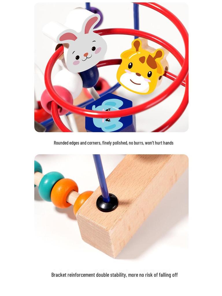 Multifunctional Beaded Building Blocks for Toddlers - Educational Stringing Toy for Boys & Girls Ages 0-3