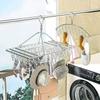 40 Clips Clothesline Stainless Steel Retractable Fasteners Windproof Clothes Peg Clothespin Laundry Hanger Airer Dryer