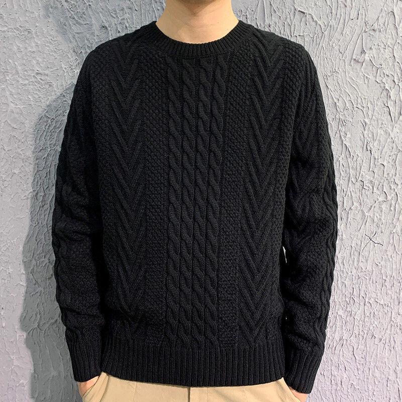 2025 AutumnWinter Men s Chunky Cable Knit Sweater Cardigan - Korean Style Loose Knitwear for Couples 2XL for 155-175 lbs 3350₽
