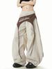 Women's American Design Color-Block Lace-Up Scimitar Pants: Spring/Summer 2025 Hip-Hop Parachute Dance Pants