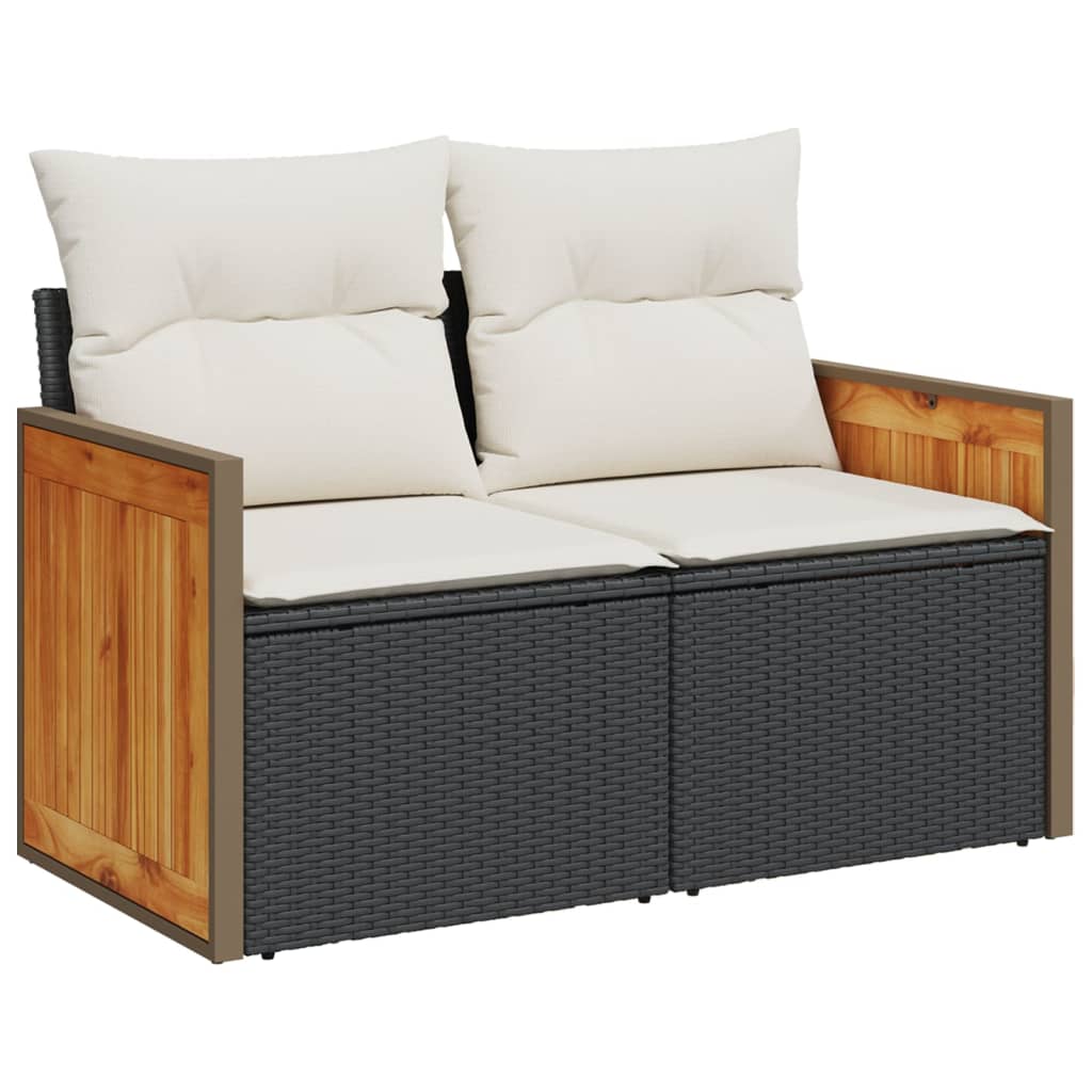 Vidaxl 11-Cz. Set da Giardino, Cuscini Rattan Nero Pe
