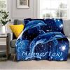 1PC Custom Name Dolphins Starry Night flannel blanket versatile,all-season throw suitable for the living room,bedroom,camping,travel,and gift