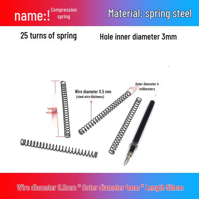 0.5mm Diameter Spring Steel Compression Spring for Precision Experiments and Miniature Helmet