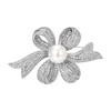 Full Diamond Bow Brooch, Elegant and Feminine Pearl Brooch, Light Luxury and High-end Design Sense Brooch
