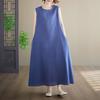 Ärmelloses Übergröße Baumwolle Vintage Neu in Kleider für Frauen lässig locker langes Sommerkleid