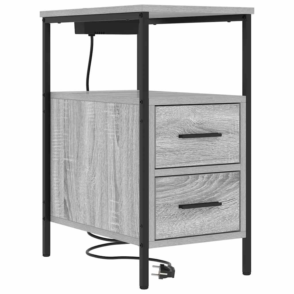 Nightstand Set (2 pcs) Grey Sonoma 30 x 48 x 61 cm Particleboard