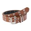 2025 Korean Style Double Row Punk Eyelet Women's Leather Belt with Star Cutout