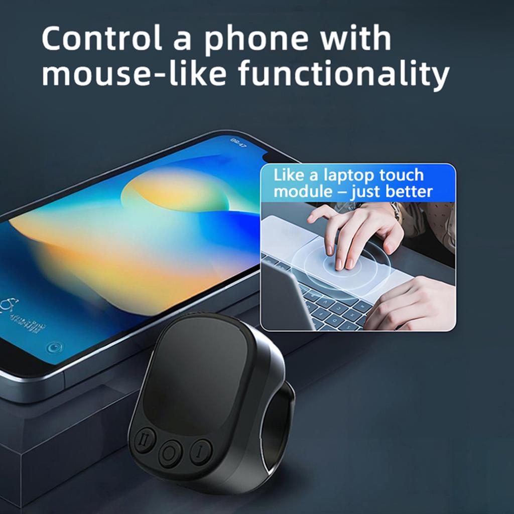 Fernbedienungsring mit Touchpad Bluetooth 5.4 Scrollring Kabelloser Seitenumblätzer Kamera-Fernbedienung für Telefon Tablet