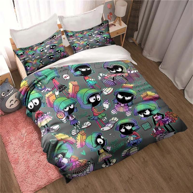 3D Print Game Marvin The Martian Cartoon Bedding Collection Double Twin King Duvet Cover Comforter Pillowcase Boys Girls Adults Bedroom