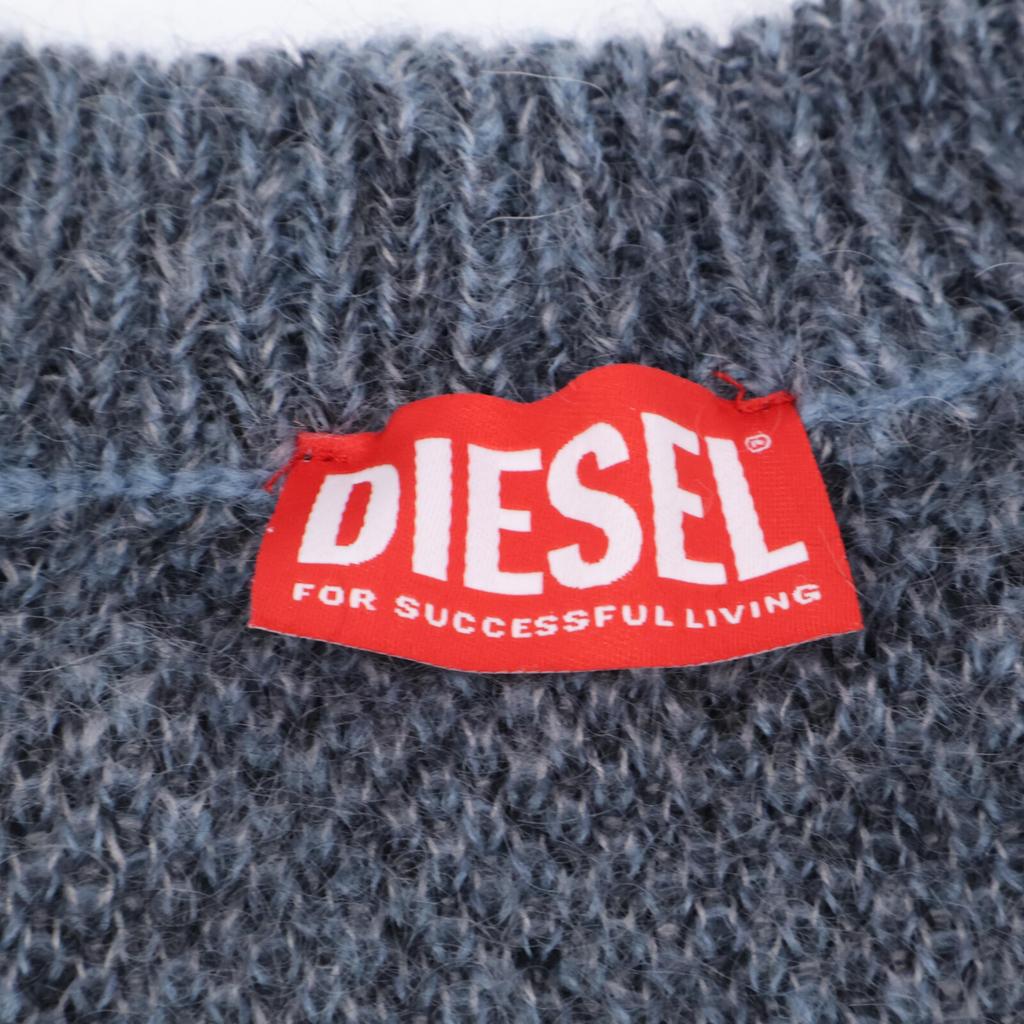Diesel A11179 M-RODI Blue Wool X Nylon Mohair Blend Knit Cardigan Tops XS BlueUsed