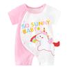 Summer Short Sleeve Pure Cotton Baby Romper - Infant Cartoon Crawling Bodysuit