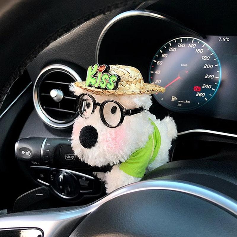 Car Accessory Used For Car Gear Shift Decoration Cute Turn Signal West Highland Dog Wiper Dolls Rearview Mirror Ornament Gift