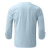 Men's Casual Relaxed Trendy Beach Cotton And Linen Top - Men's 7-inch Sleeve Long Tie-