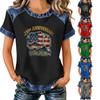 Top casual alla moda da donna con stampa di lettere
