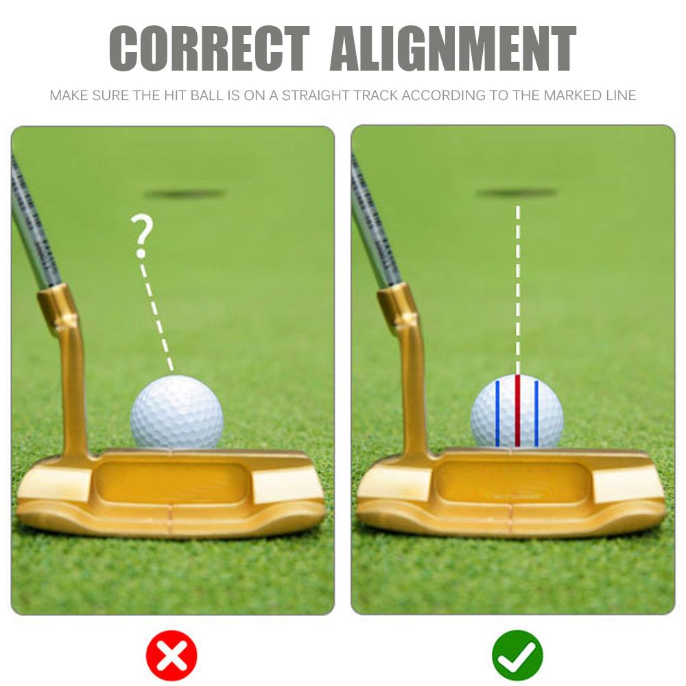Golf Ball Liner Marker Template Set Marker Pen Golf Putting Positioning Imporve Putt Accuracy Aids Golf Tools(No Ball)
