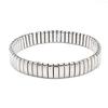 Women Men Stainless Steel Jewelry Elastic Bracelet For Unisex Metal Stripe Linked Bangle Silver Color