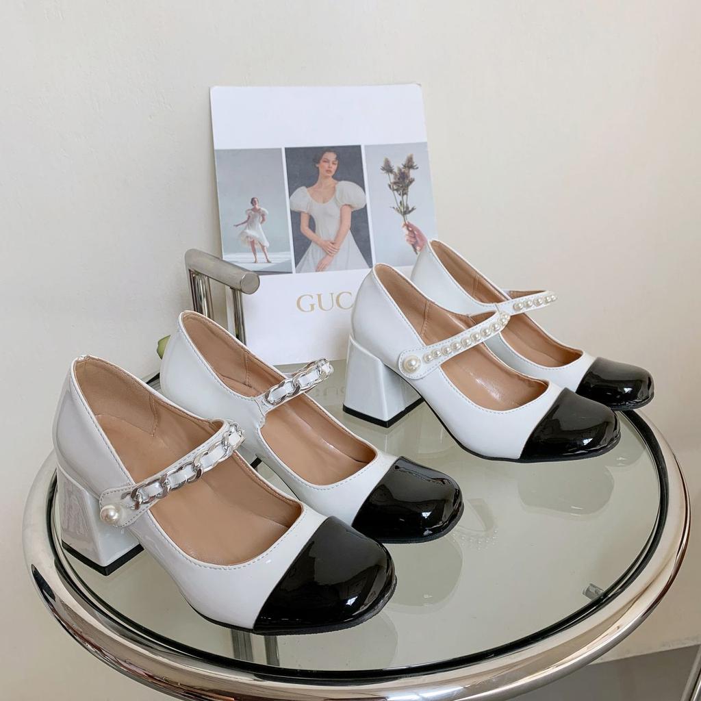 Fashion Versatile and Beautiful Retro Xiaoxiangfeng Single Shoes Women's Spring and Summer New French Mary Jane Shoes Women's Shoes