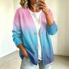 Damen Casual Knopfleisten-Jacke mit Farbverlaufdruck für den Alltag